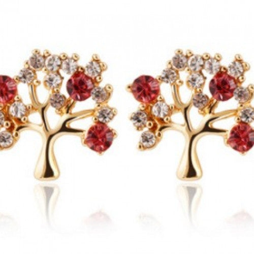 Alloy Plated Silver Gold New Design Zircon Stud Earrings