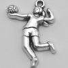 Single Side Antique Silver Toned Sports Jewelry Charms