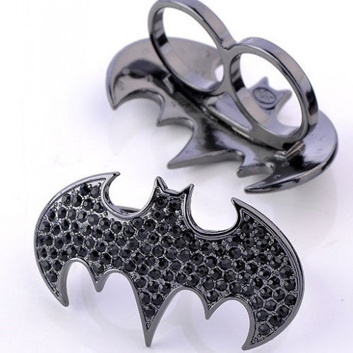 The Avengers Batman Logo Charm Alloy Bat Double Finger Ring