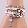 Handmade Lock key Cupid's Arrow Charms Infinity Bracelet